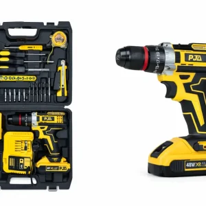 Trusa Bormașă cu Percuție 48V PJA , 2 Acumulatori / 1350 RPM , 45NM, 36 Accesorii, Valiză Profesională