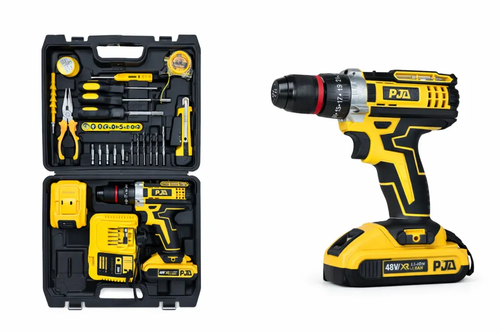 Trusa Bormașă cu Percuție 48V PJA , 2 Acumulatori / 1350 RPM , 45NM, 36 Accesorii, Valiză Profesională
