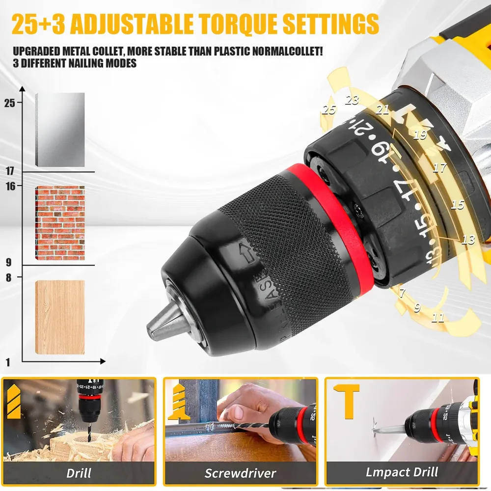 Trusa Bormașă cu Percuție 48V PJA , 2 Acumulatori / 1350 RPM , 45NM, 36 Accesorii, Valiză Profesională