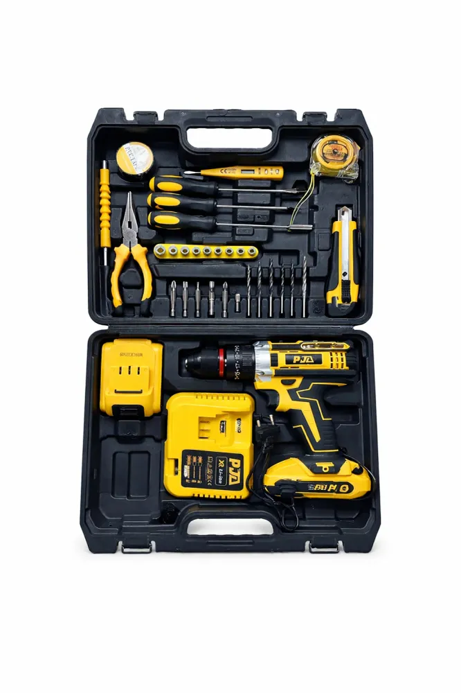 Trusa Bormașă cu Percuție 48V PJA , 2 Acumulatori / 1350 RPM , 45NM, 36 Accesorii, Valiză Profesională