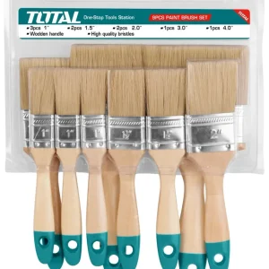 Set 9 pensule pentru vopsit Total - Maner lemn