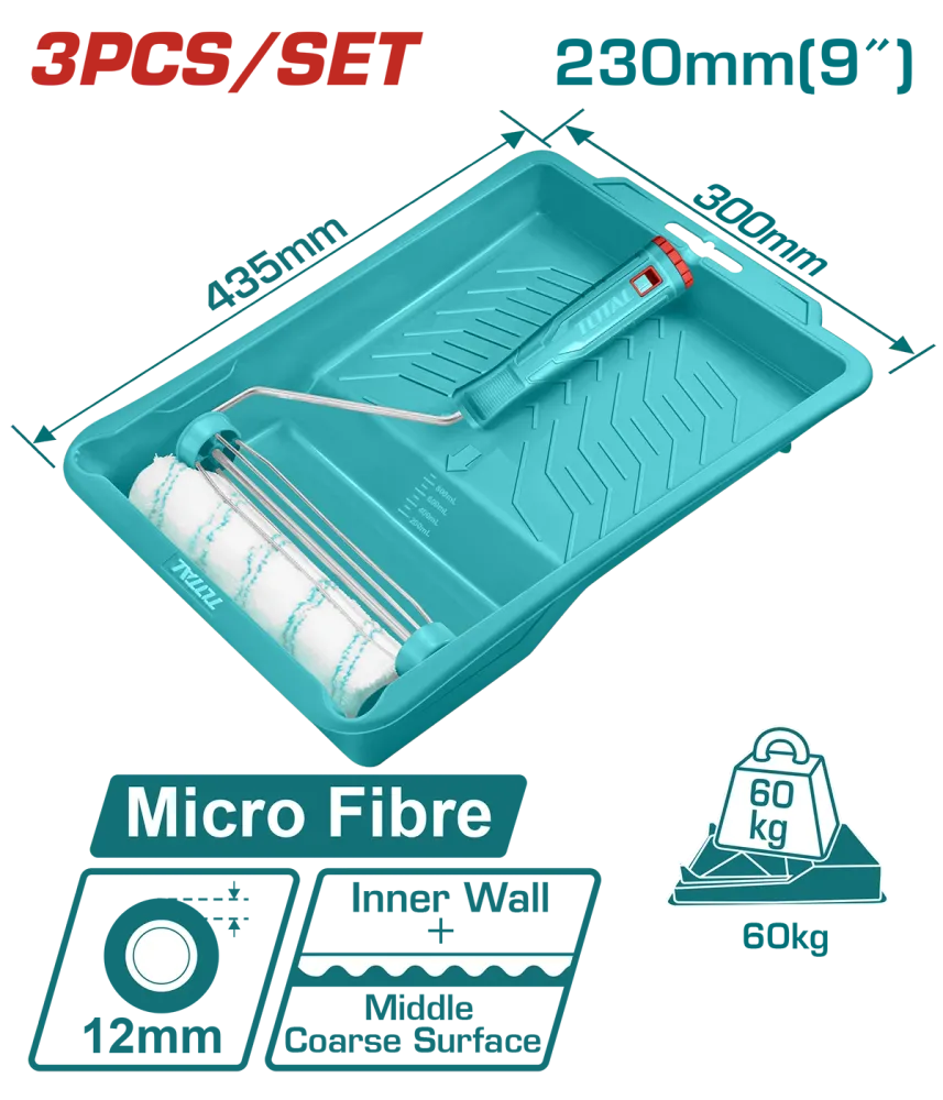 Set trafalet TOTAL – 230 mm, microfibra, cu tava si accesorii