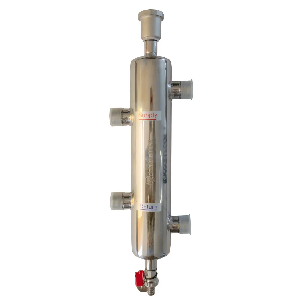 Separator hidraulic din inox, izolat cu un circuit, Land-Tech. Filet 1”