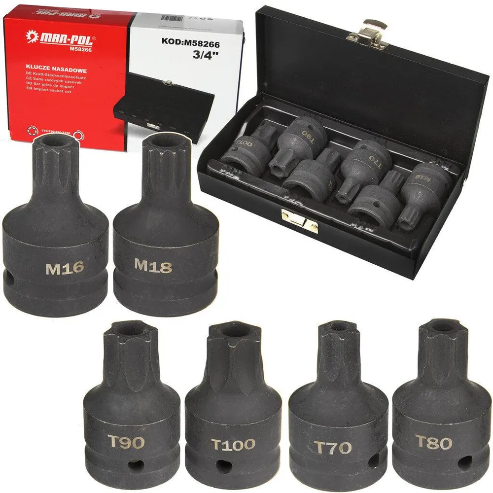 Set Imbus Torx / Spline Biti 6 Pcs 3/4