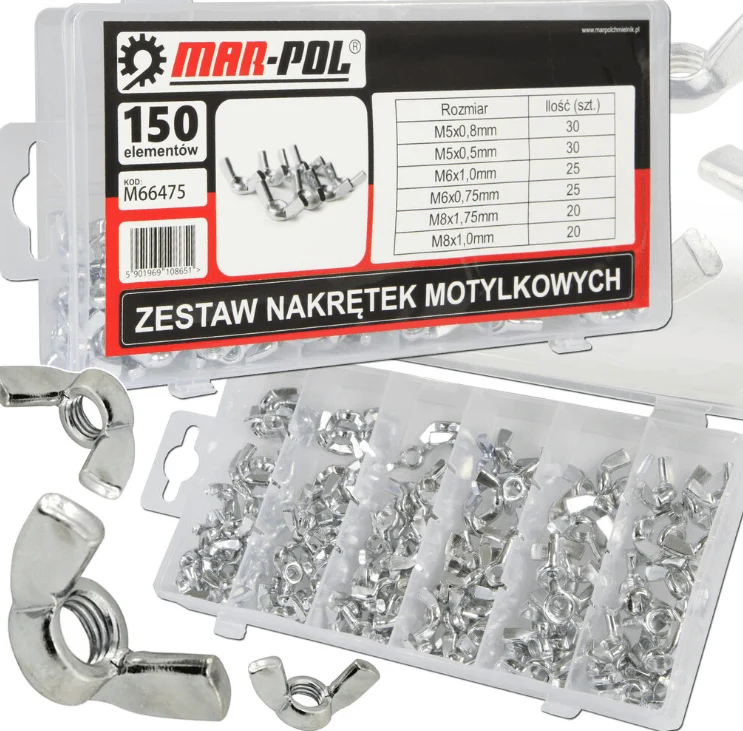 Set de piulițe fluture – 150 de piese
