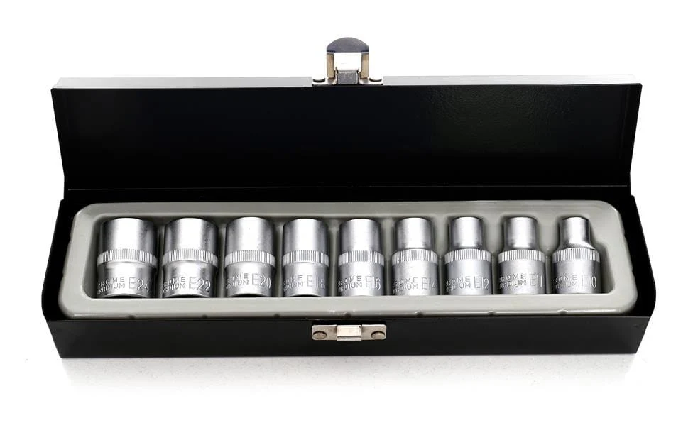 Set Tubulare Torx 9 Bucati E10-E24 37mm, Kraft&Dele KD10227
