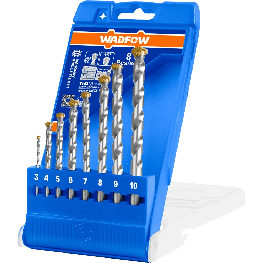 Set 8 burghie pentru beton Wadfow, diametru 3-10mm