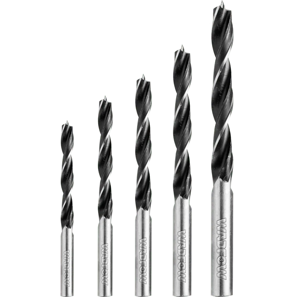 Set 5 burghie spirala pentru lemn Wadfow, 3, 4, 5, 6, 8 mm