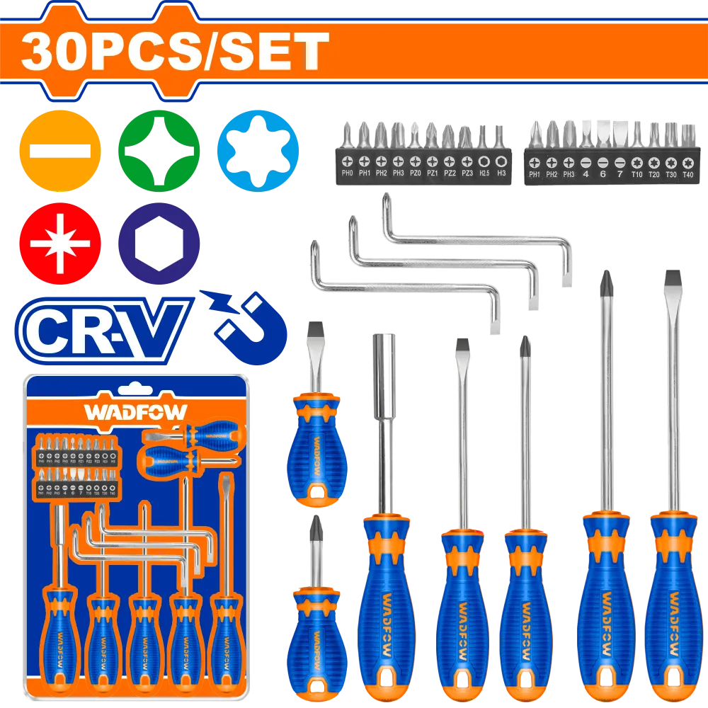 Set surubelnite Wadfow, Cr-V, 30 buc