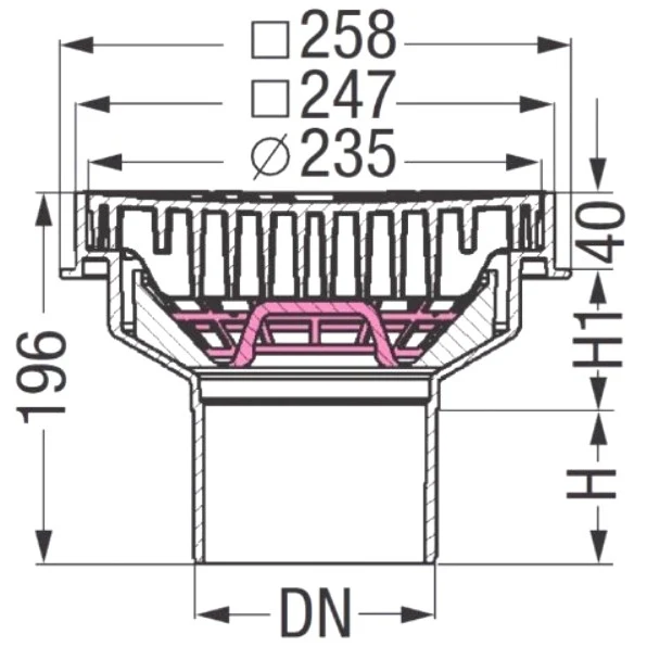 Kessel Sistem 100 Ecoguss Sifon de curte
