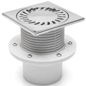 Sifon de pardoseala MCH cu iesire verticala DN 110/H reglabil, complet din otel inox cu guler/flansa