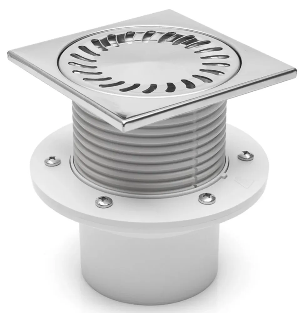 Sifon de pardoseala MCH cu iesire verticala DN 110/H reglabil, complet din otel inox cu guler/flansa