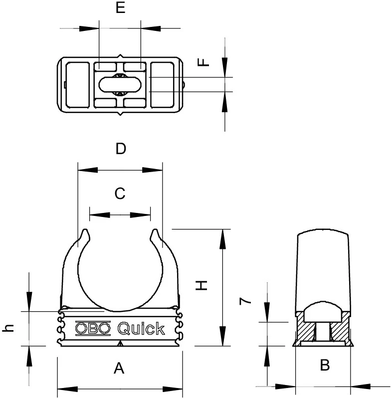 Clema Quick, M32, 2955, gri, OBO 2149022