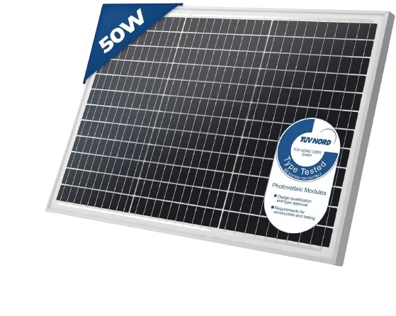 Panou solar monocristalin, 50 W, 18 V pentru baterii de 12 V, fotovoltaice, cablu de incarcare