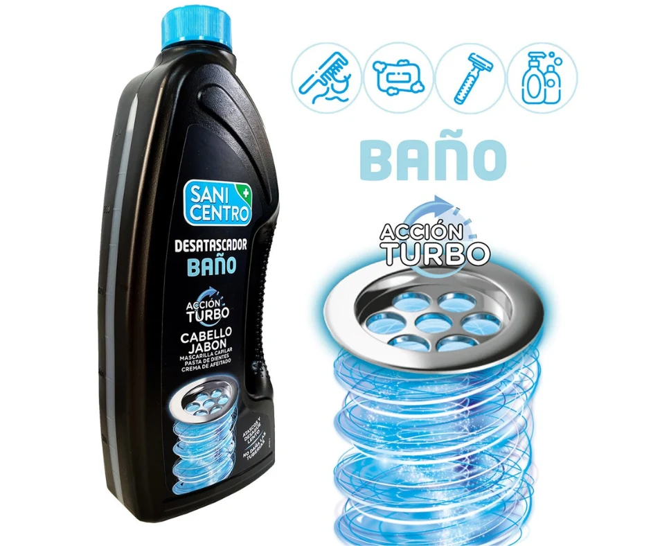 Solutie pentrru desfundat tevi baie, 1 L, Action Turbo