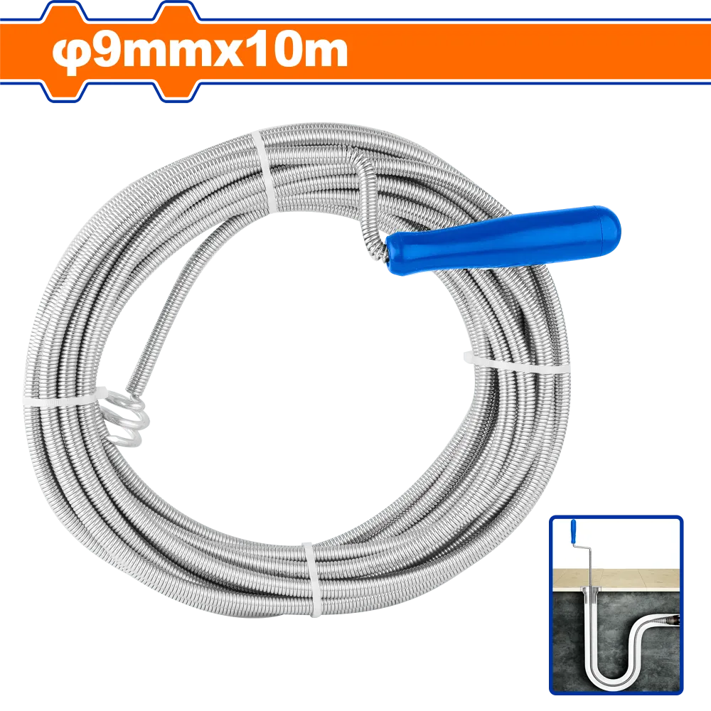 Sarpe desfundare si curatare tevi Wadfow, lungime 10m, diametru arc 9mm, carlig S