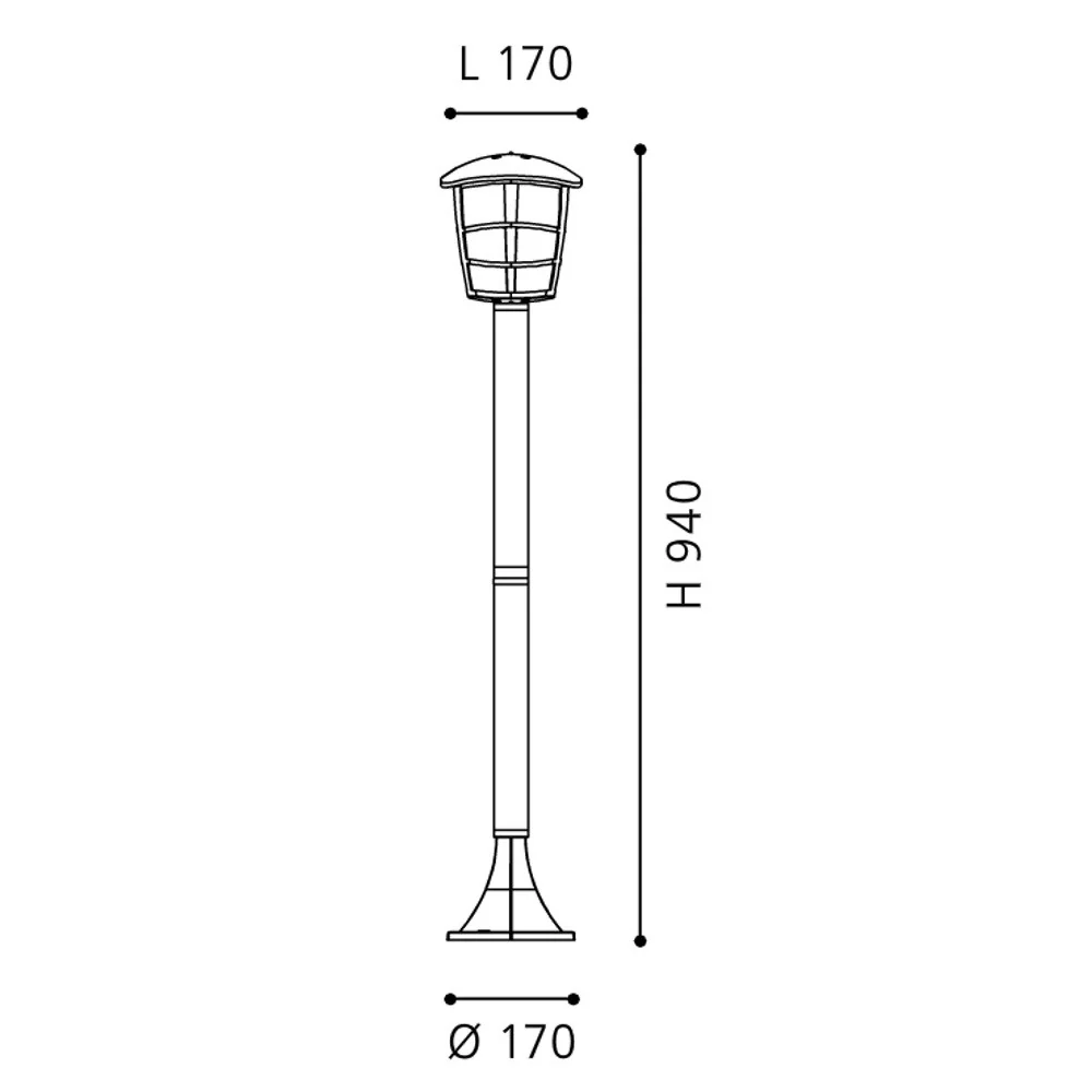 Eglo Aloria Stalp mediu 1x60W, negru
