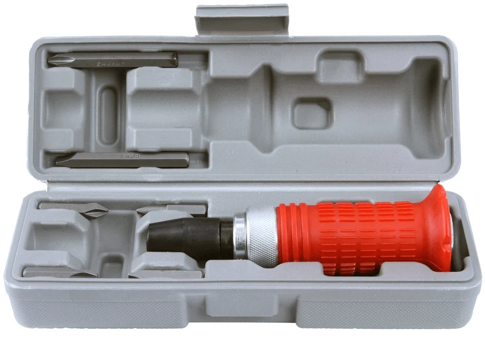 ȘURUBELNIȚĂ DE IMPACT / EXTRACTOR DE ȘURUBURI CU 6 BITI (CAPETE INTERSCHIMBABILE)