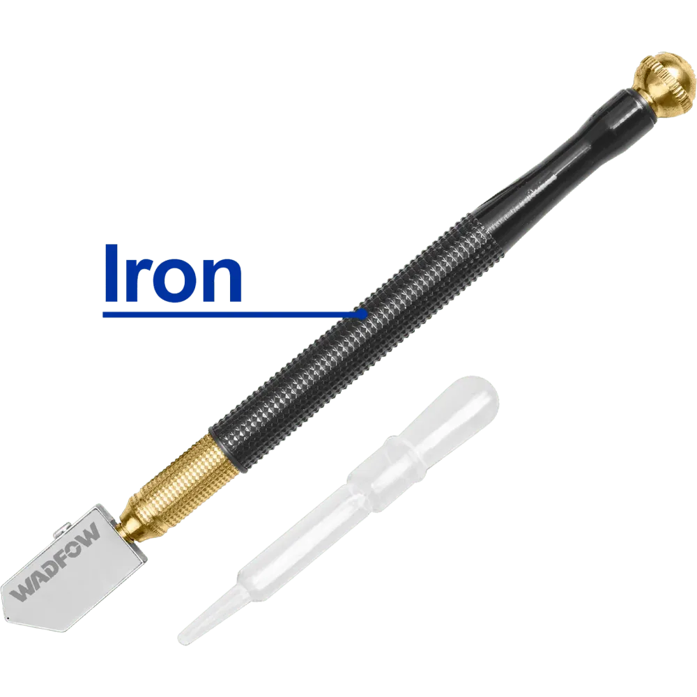 Diamant cu ulei pentru taiat sticla Wadfow, 173mm, corp fier, include pipeta