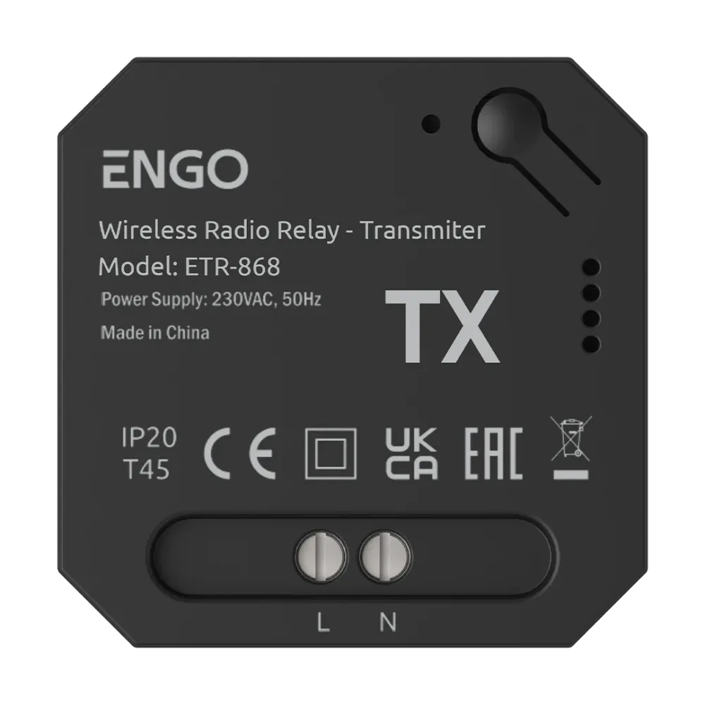 Releu fara fir, controlat prin radio, 868MHz, 230V, ENGO
