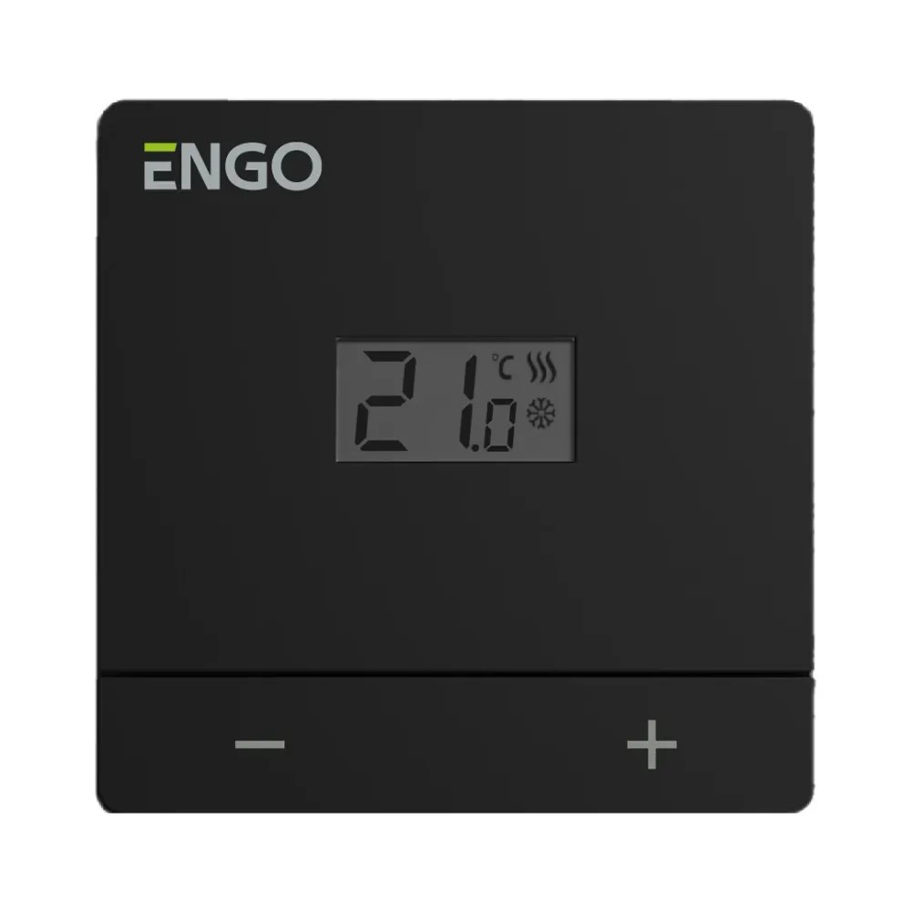 Termostat de camera aparent ENGO EASY cu fir, 230V, negru, ENGO