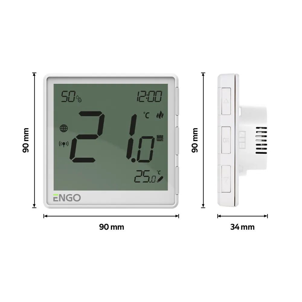 Termostat doza, digital ZIGBEE 230V, alb, ENGO