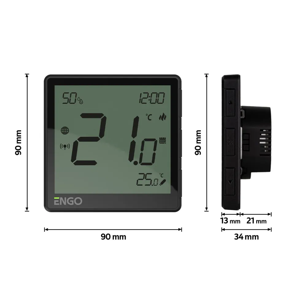 Termostat doza digital ZIGBEE 230V, negru, ENGO
