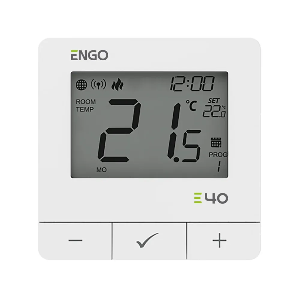 Termostat programabil cu fir E40, aparent ZIGBEE 868 MHz,230V, alb, ENGO