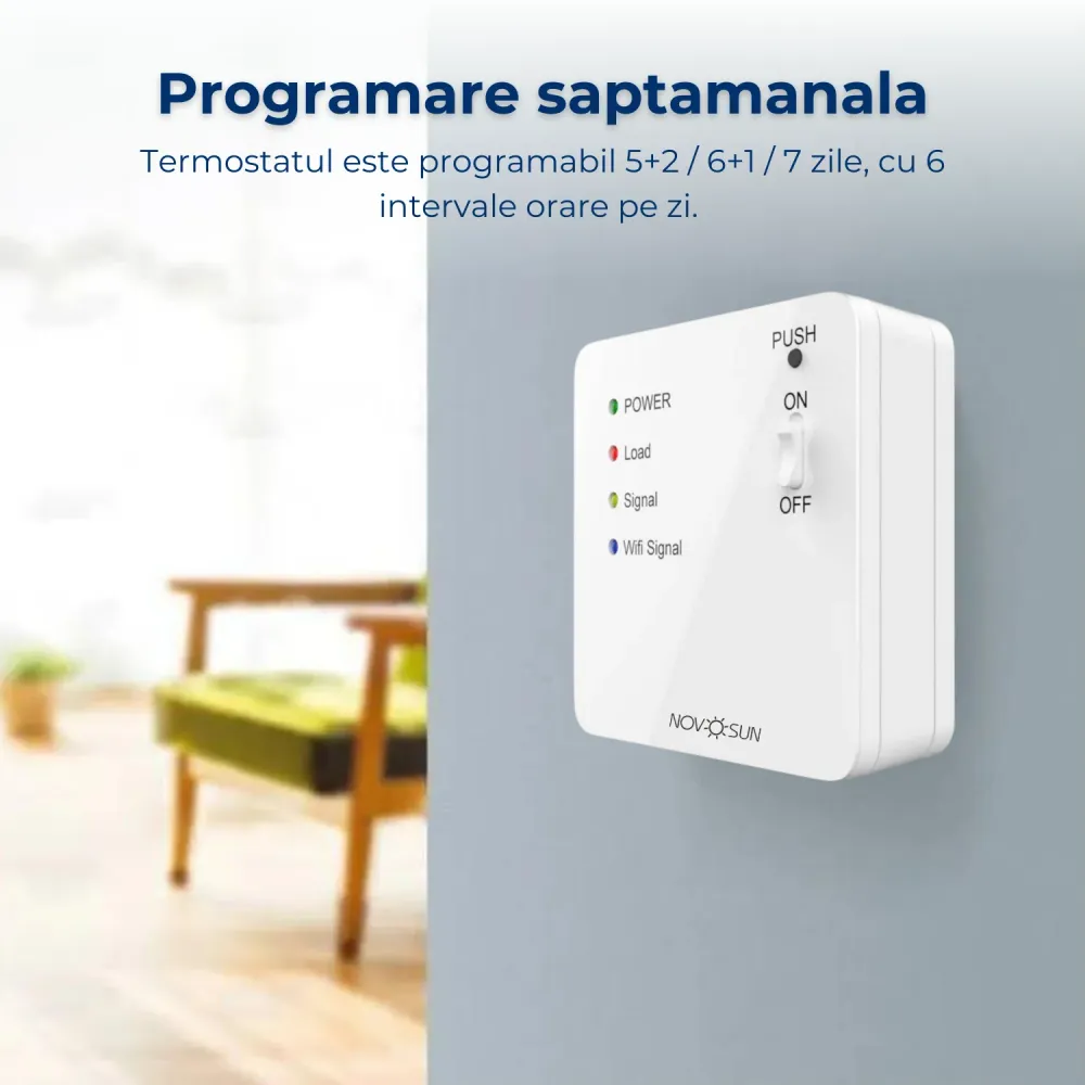 Termostat programabil cu Wifi si telecomanda NOVOSUN TH9 Doza