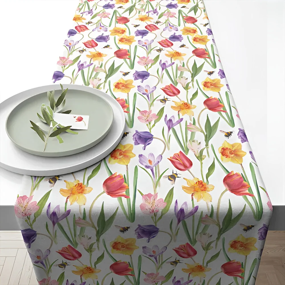 Traversa pentru masa, 40x150 cm, Flowers Spring - AMBIENTE
