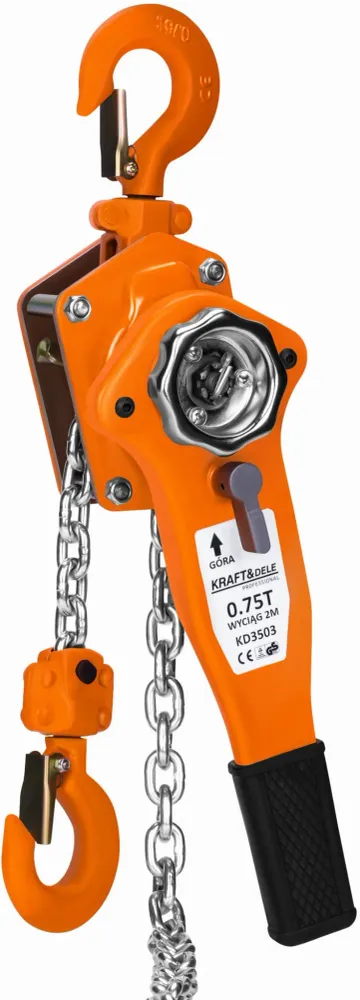Troliu Manual cu Lant 750kg 2m, Kraft&Dele KD3503
