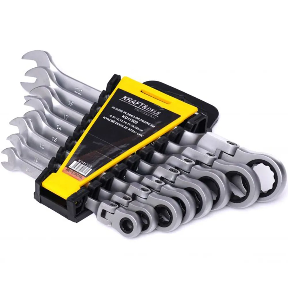 Set de chei combinate cu clicket, 8 piese, Kraft&Dele KD11302, 8-22MM