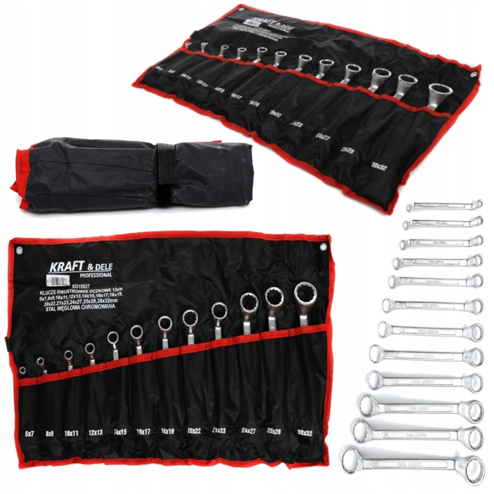 Set chei inelare cu cot, 12 piese, Kraft&Dele KD10927, 6-32MM