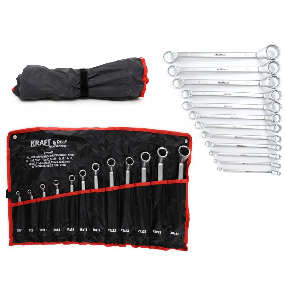 Set chei inelare cu cot, 12 piese, Kraft&Dele KD10939, 6-32MM