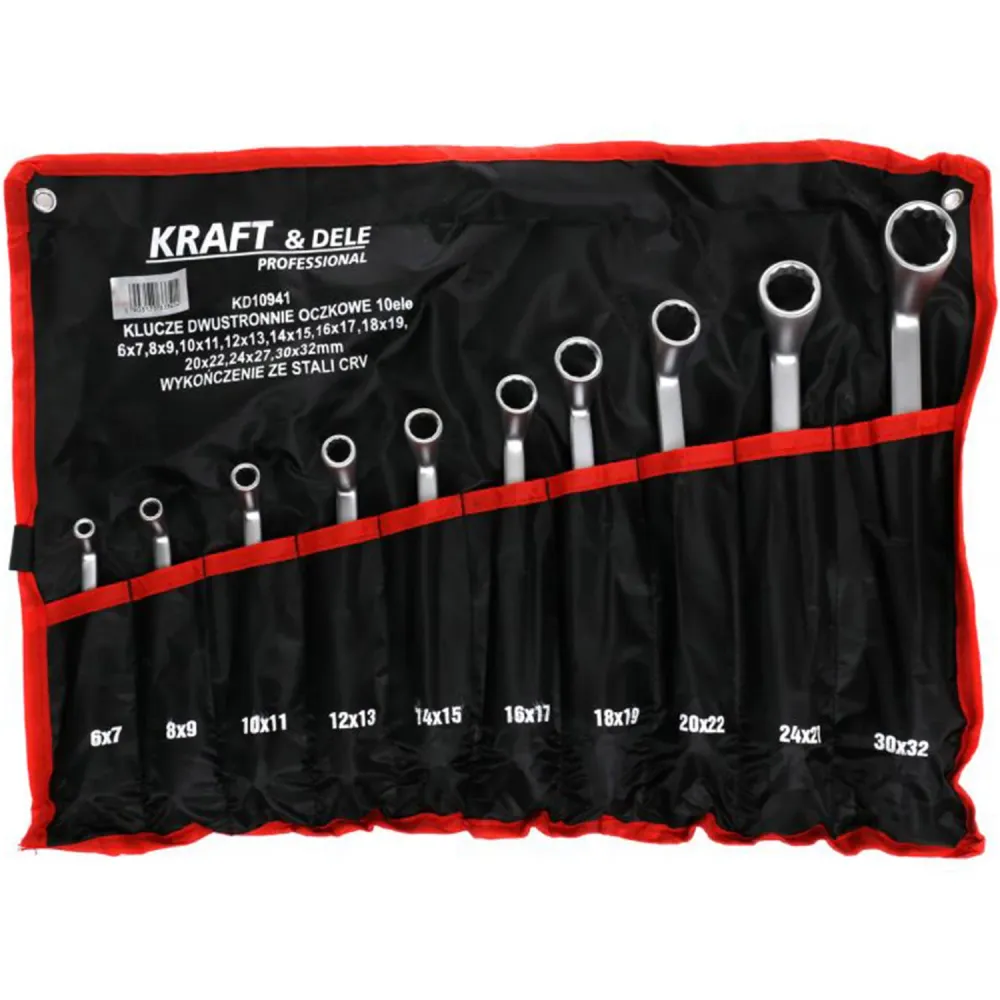 Set chei inelare cu cot, 10 piese, Kraft&Dele KD10941, 6-32MM