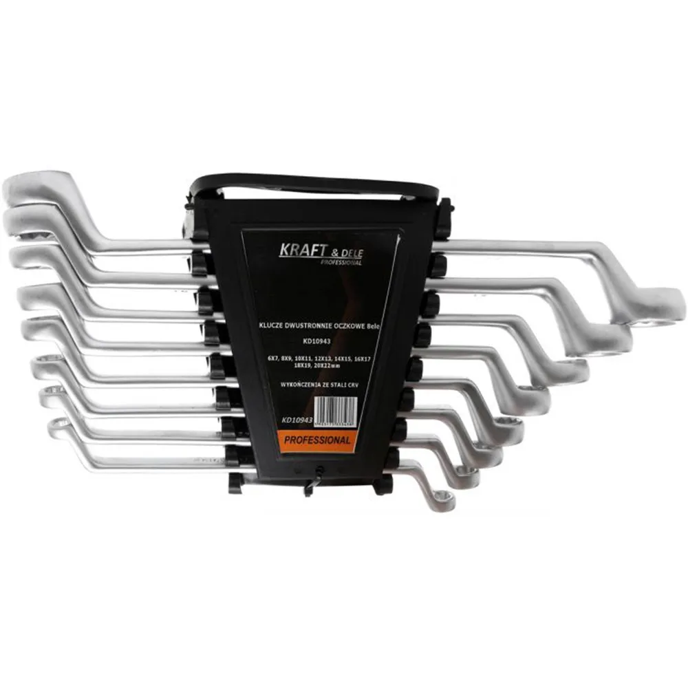 Set chei inelare cu cot, 8 piese, Kraft&Dele KD10943, 6-22MM