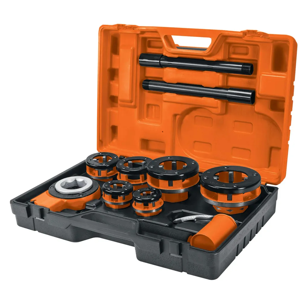 Trusa profesionala filiera tevi 1/2"-2", cu 6 filiere si clichet - Truper