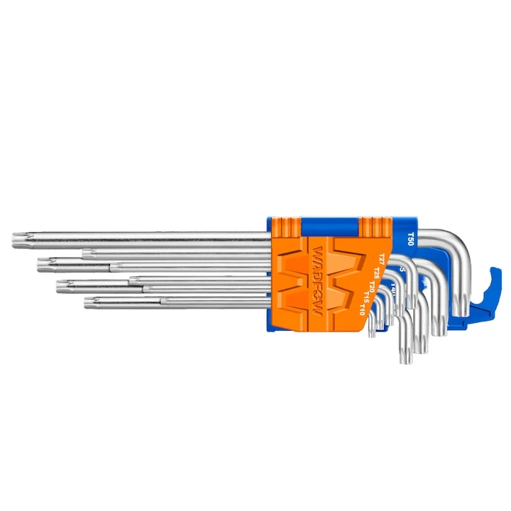 Set 9 chei imbus torx Wadfow, T10-T50, brat extra lung, Cr-V