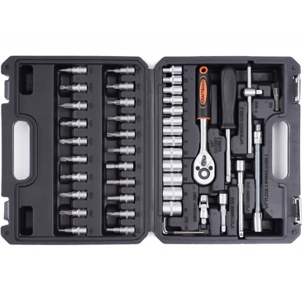 Trusa scule Kraft&Dele KD10469, 46 bucati, valiza de transport inclusa