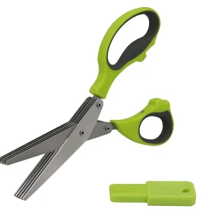Foarfecă verde pentru condimente ZEPHYR ZP 1642 MH, 21,6 cm, perie de curățare, Verde
