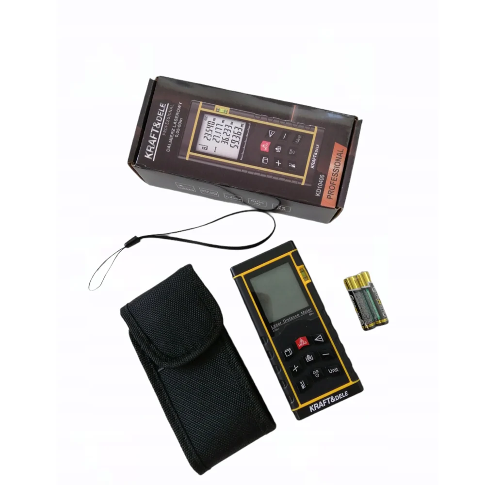 Telemetru cu laser Kraft&Dele KD10406, 60m + husa protectie