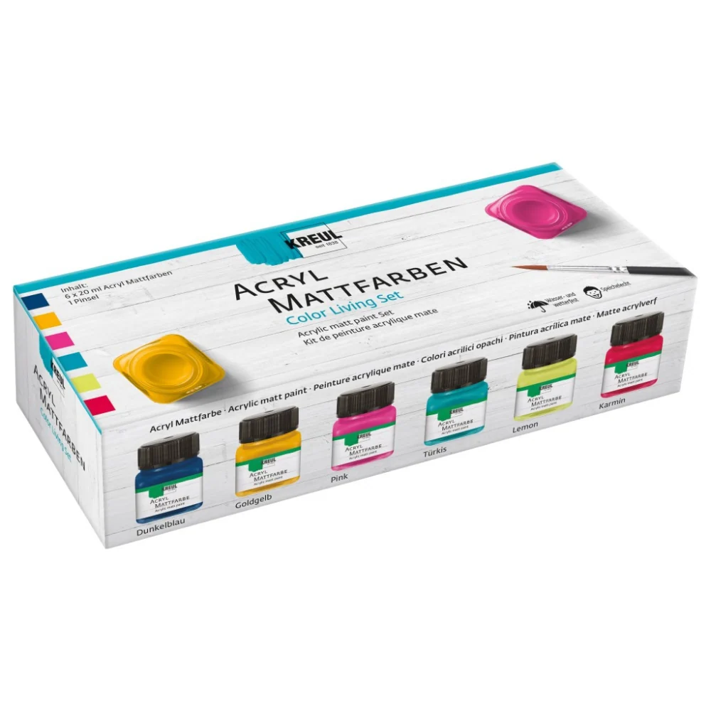 Vopsea acrilică mată Kreul Color 20 ml 6/set